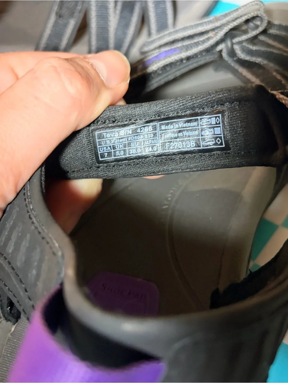 Teva Black Sandals with Subtle Purple Accents